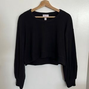 Black cropped lightweight sweater by Ingrid + Isabel